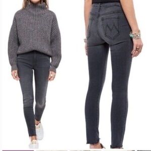 MOTHER High Waisted Looker Ankle Fray In Dancing In The‎ Moonlight